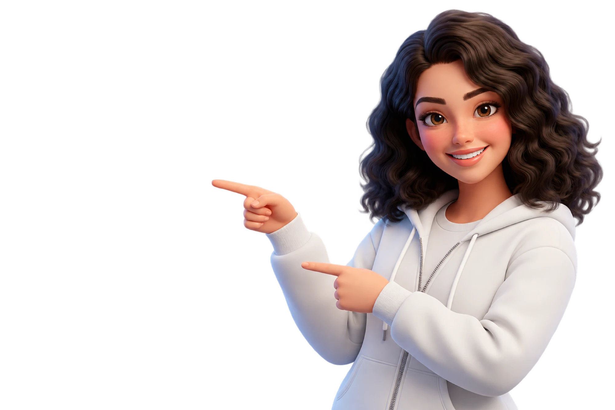 Joy apontando para a mensagem da Innyx